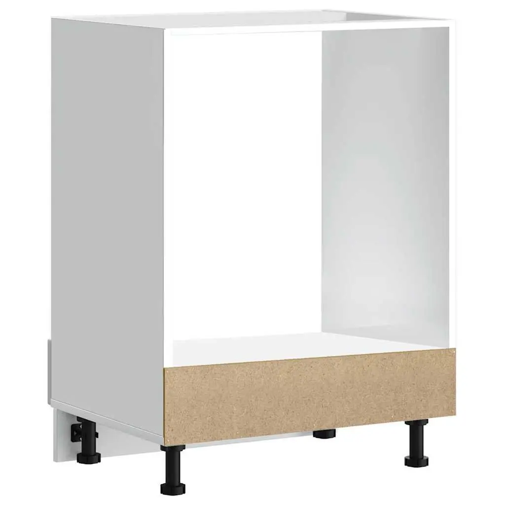 Oven Cabinet Kitchen Storage Unit White High Gloss Engineered Wood Compact