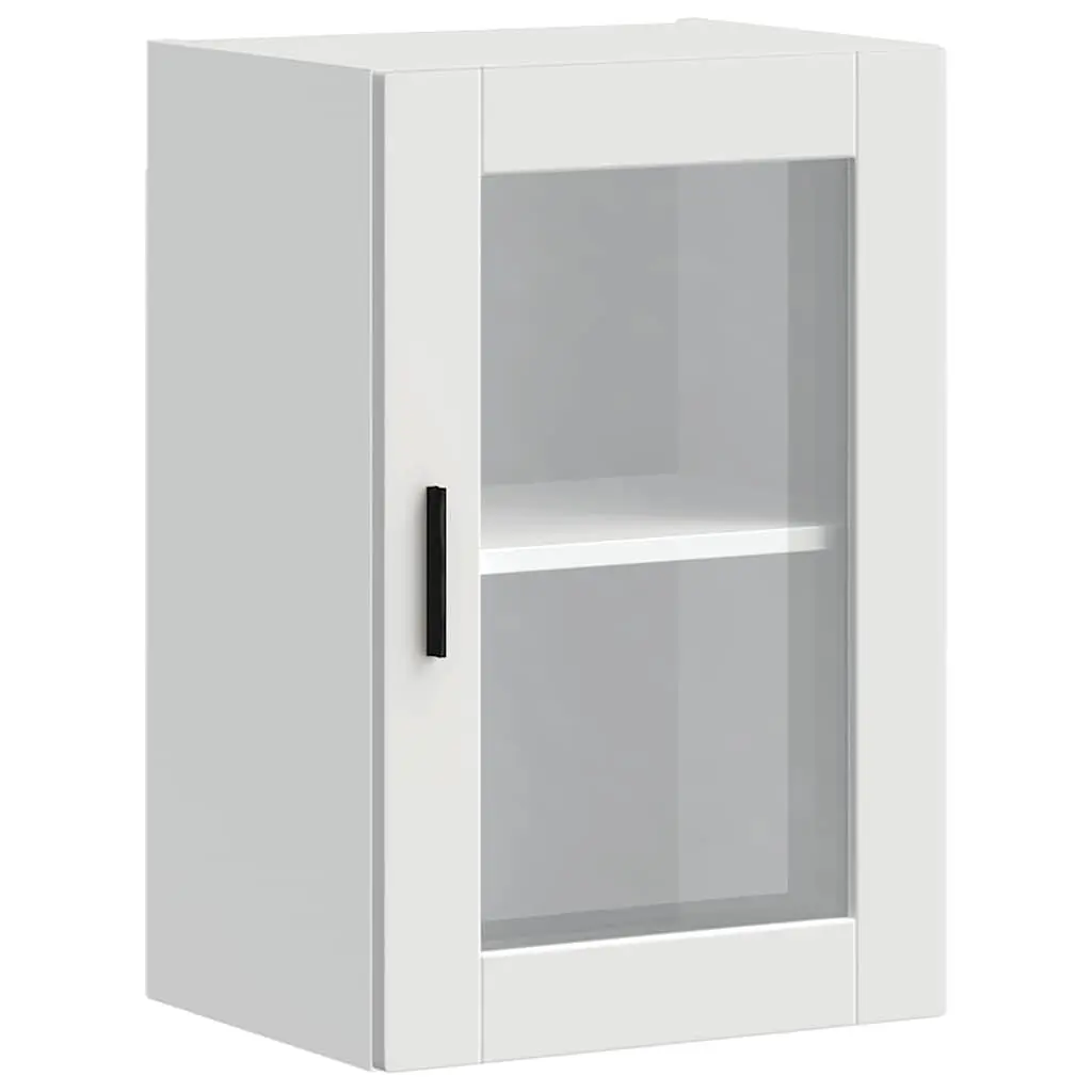 Kitchen Wall Cabinet Glass Door White Storage Unit Mounted
