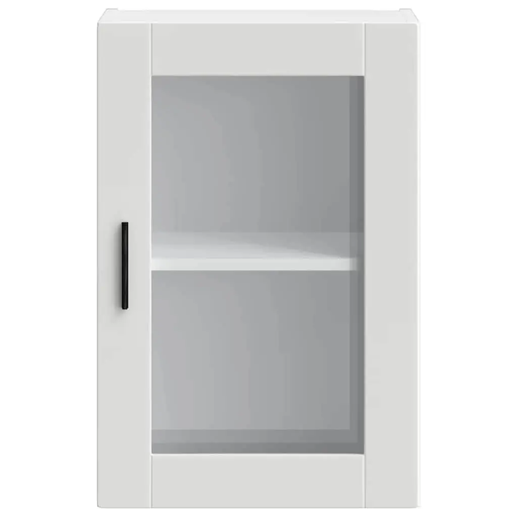 Kitchen Wall Cabinet Glass Door White Storage Unit Mounted