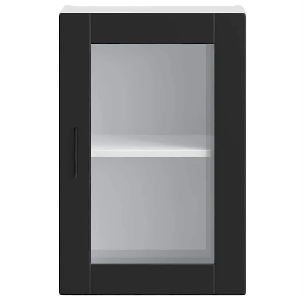 Kitchen Wall Cabinet Black Glass Door Storage Organiser Size