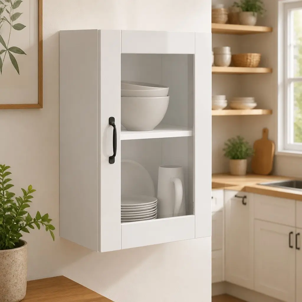 Kitchen Wall Cabinet with Glass Door