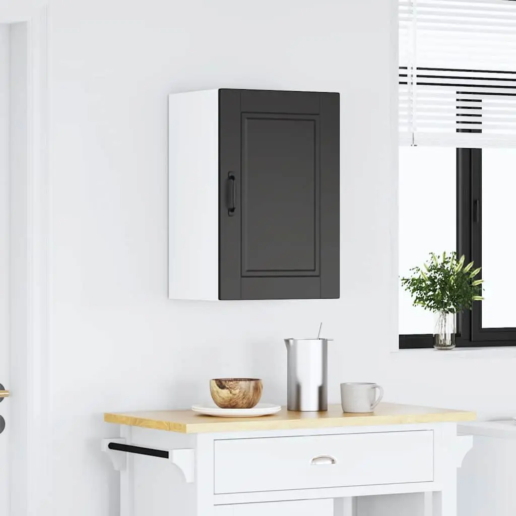 Black Engineered Wood Wall Cabinet