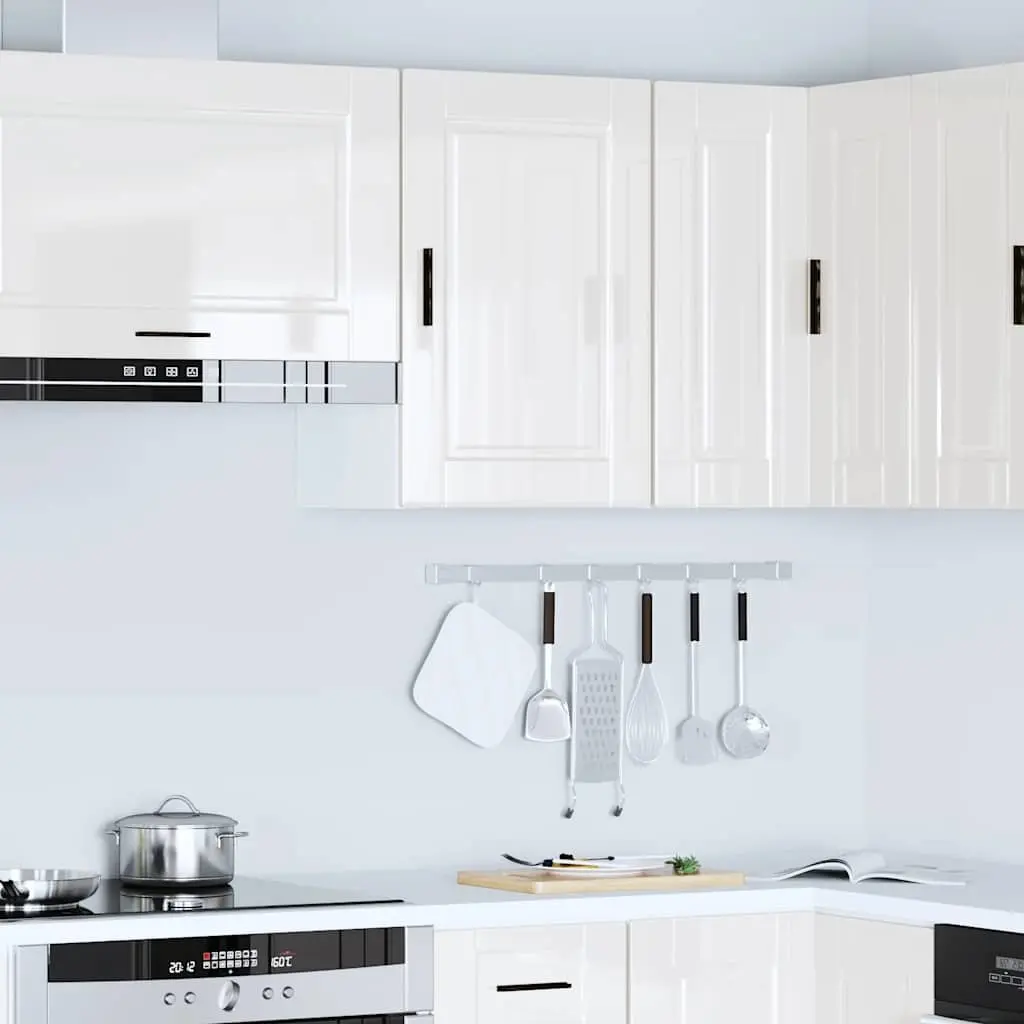 Kitchen Wall Cabinet White High Gloss Storage Mounted Cupboard Engineered Wood