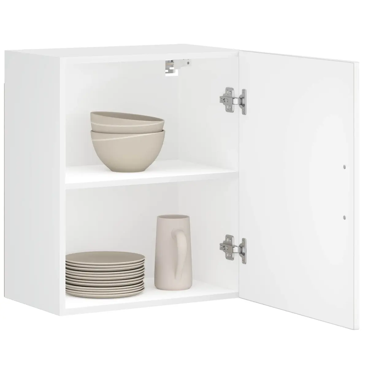 Wall Mounted Kitchen Cabinet White Engineered Wood Storage Cupboard