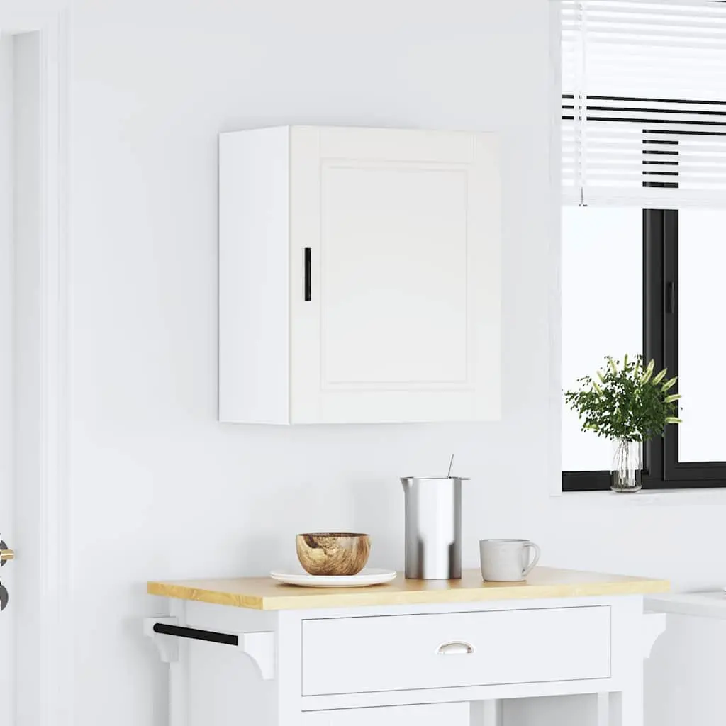 Wall Mounted Kitchen Cabinet White Engineered Wood Storage Cupboard
