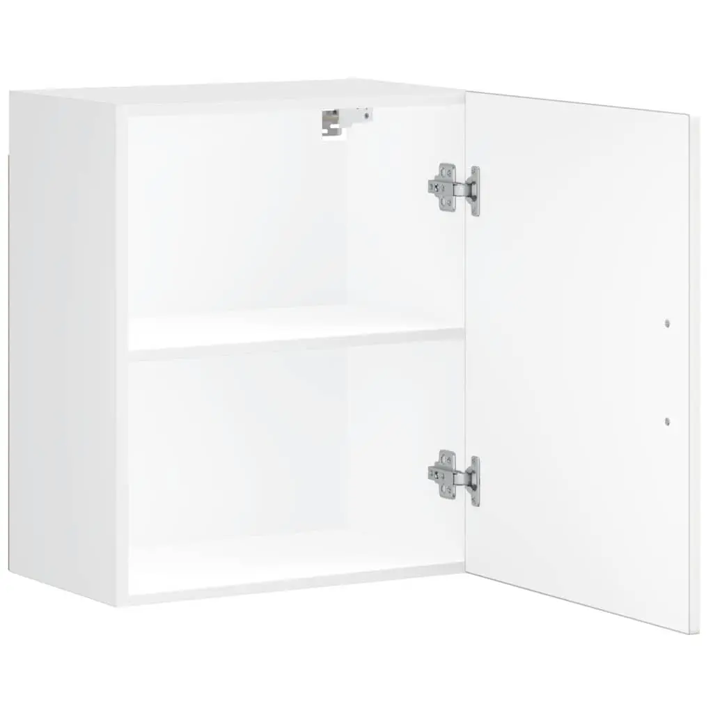 Kitchen Cabinets Wall Mounted 2 Piece White Engineered Wood Storage Cupboards