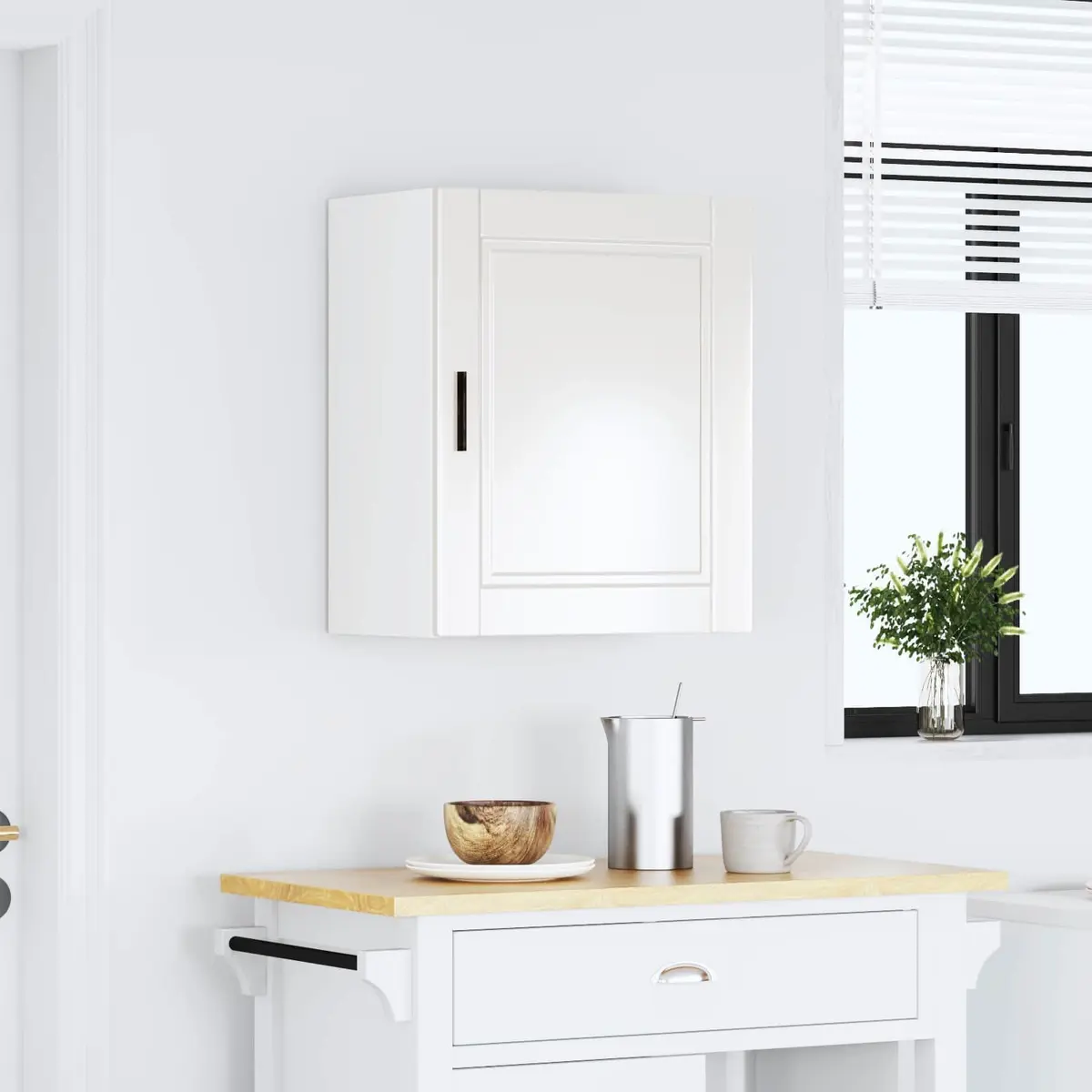 Grey Engineered Wood Wall-Mounted Kitchen Cabinet