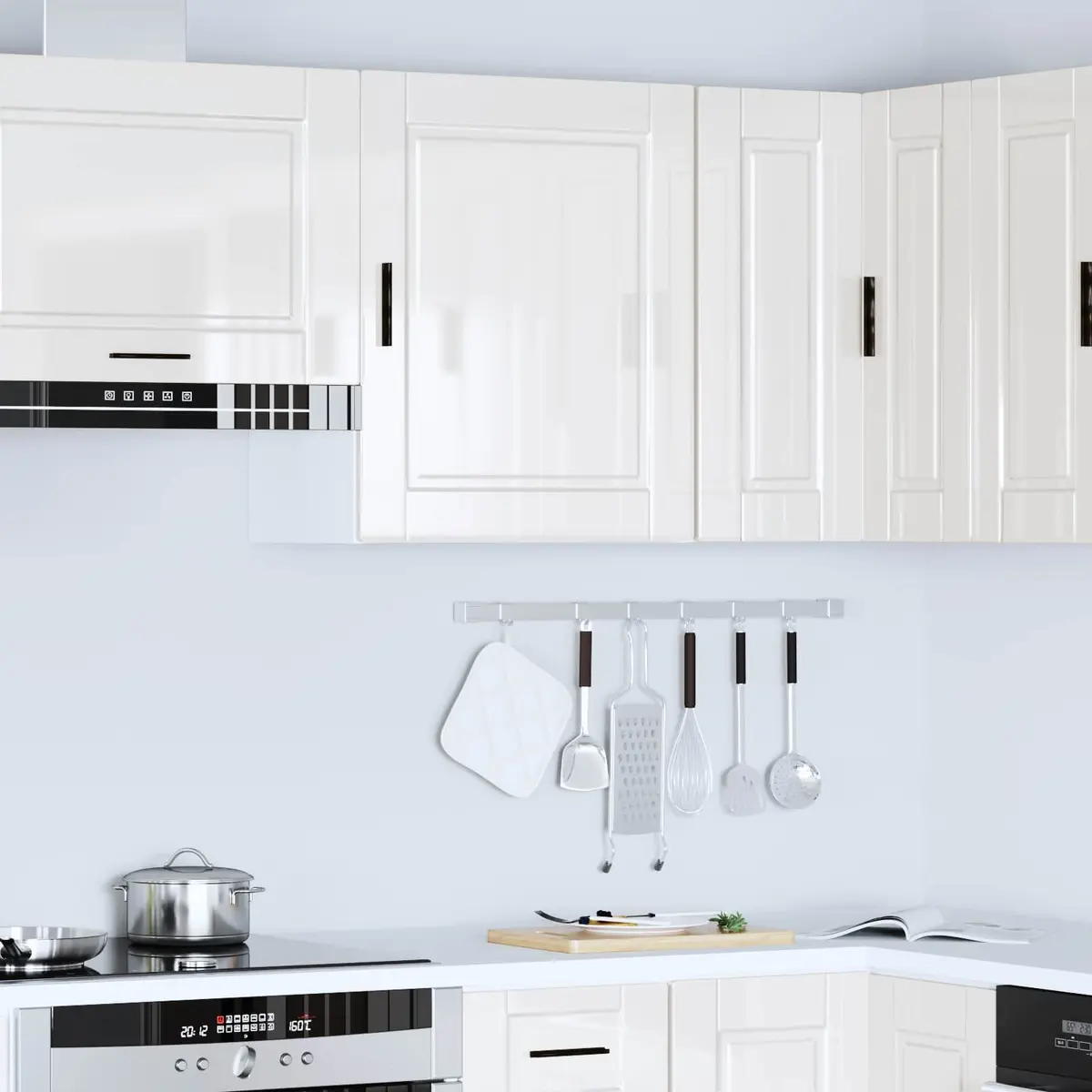 Grey Engineered Wood Wall-Mounted Kitchen Cabinet