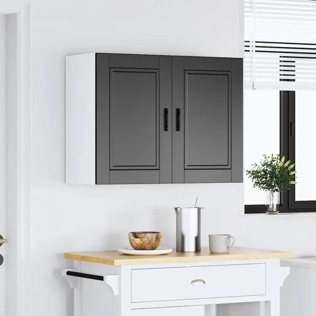 Engineered Wood Wall Cabinet in Black for Kitchen Use