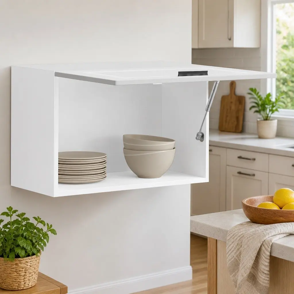Wall-Mounted Kitchen Cabinet Organizer Engineered Wood White Finish for Space Saving Storage Solutions