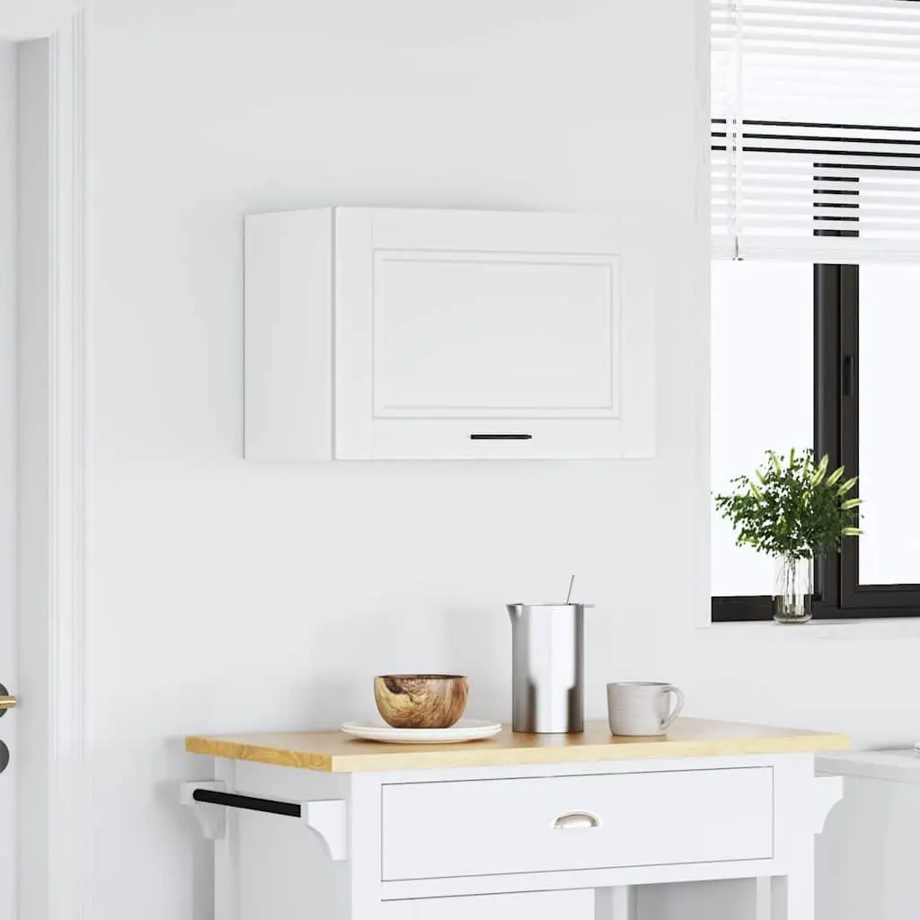 Wall-Mounted Kitchen Cabinet Organizer Engineered Wood White Finish for Space Saving Storage Solutions