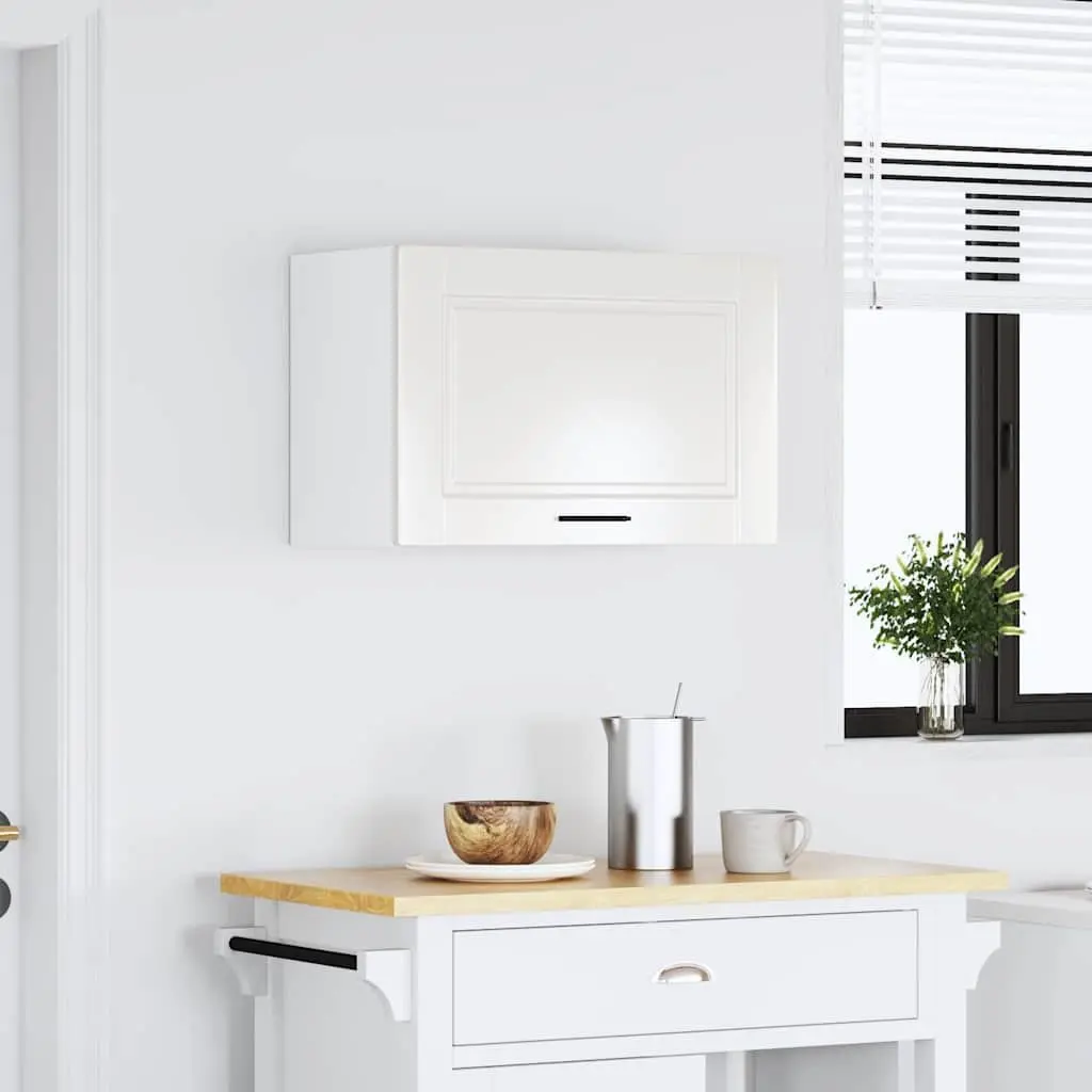 Kitchen Wall Cabinet White High Gloss Wall-Mounted Engineered Wood