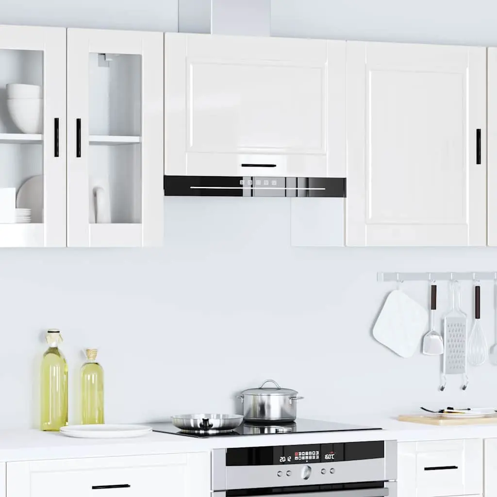 Kitchen Wall Cabinet White High Gloss Wall-Mounted Engineered Wood