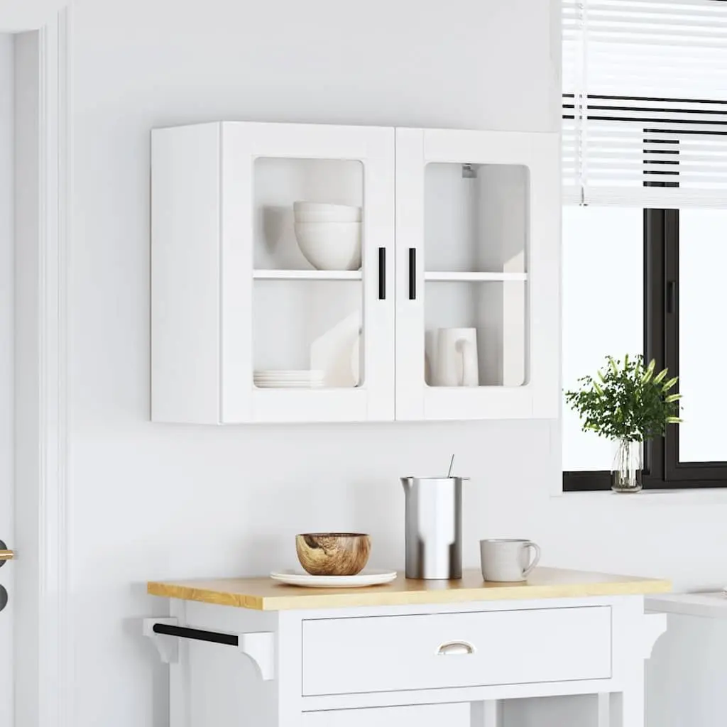 White Glass Door Kitchen Wall Cabinet