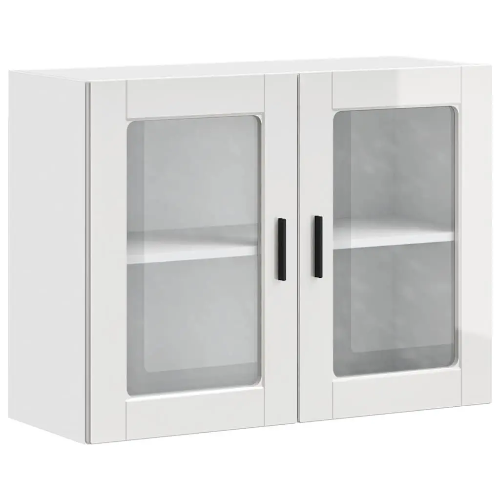 Wall-Mounted Kitchen Cabinet White High Gloss with Glass Door for Organizing Kitchen Space
