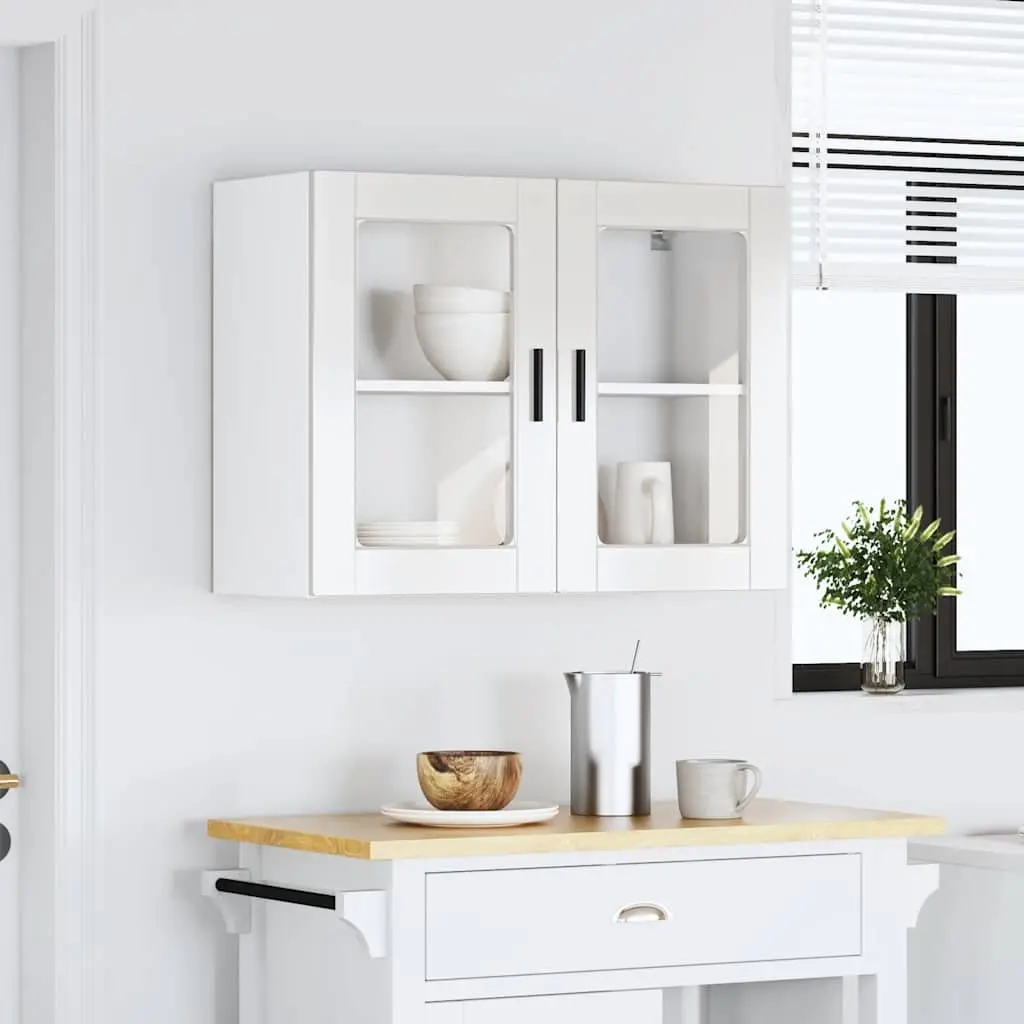 Wall-Mounted Kitchen Cabinet White High Gloss with Glass Door for Organizing Kitchen Space