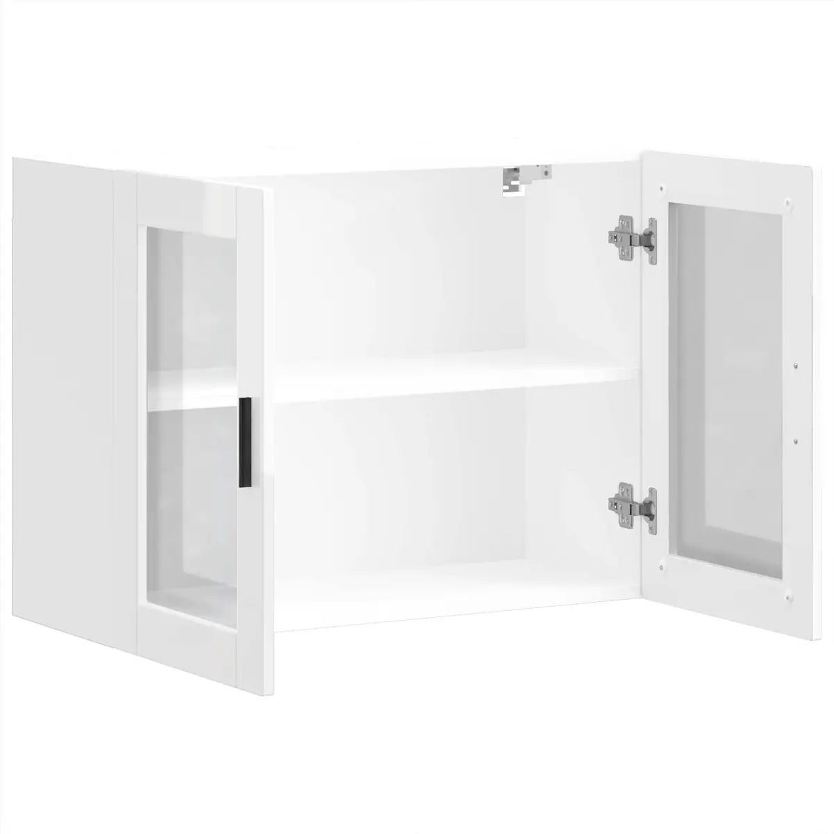Wall-Mounted Kitchen Cabinet White High Gloss with Glass Door for Organizing Kitchen Space