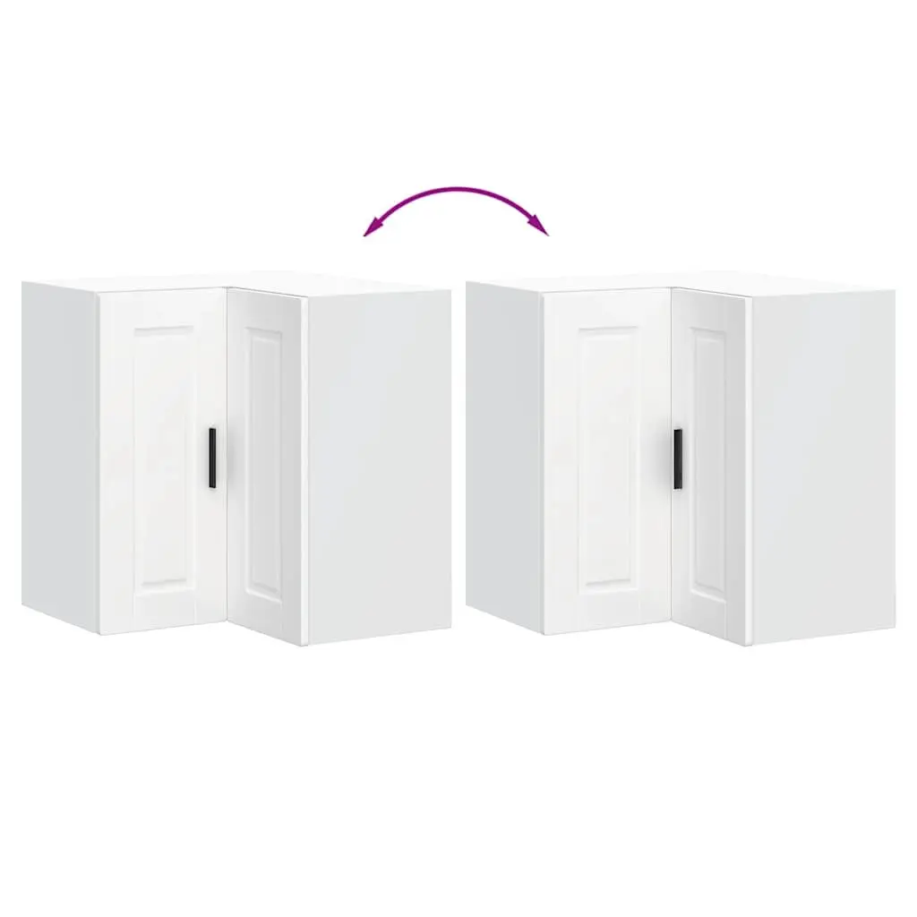 Kitchen Wall Corner Cabinet in White with Engineered Wood