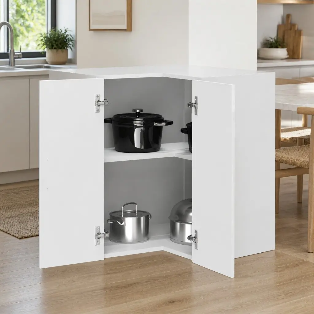 White Kitchen Wall Corner Storage Cabinet