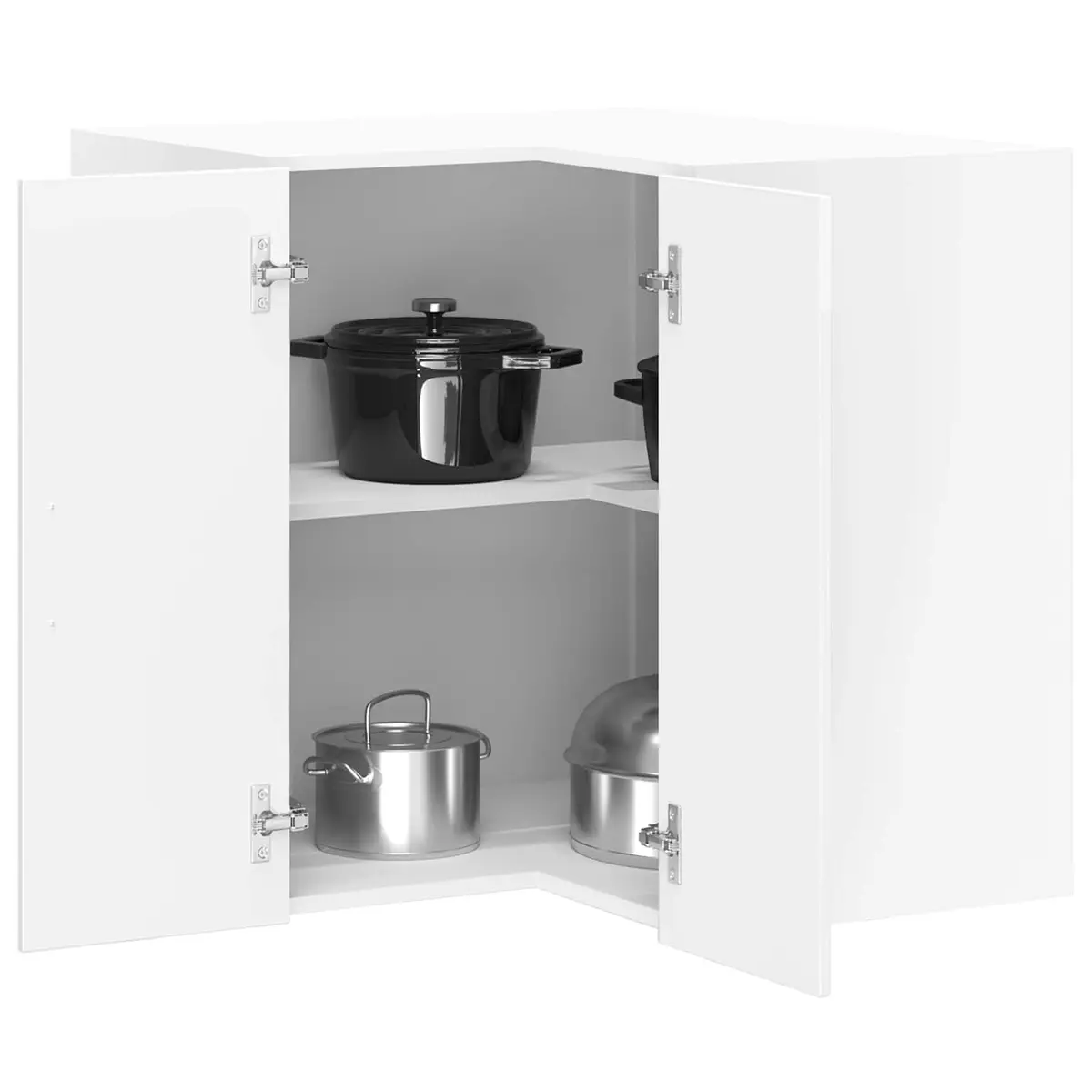 White Kitchen Wall Corner Storage Cabinet