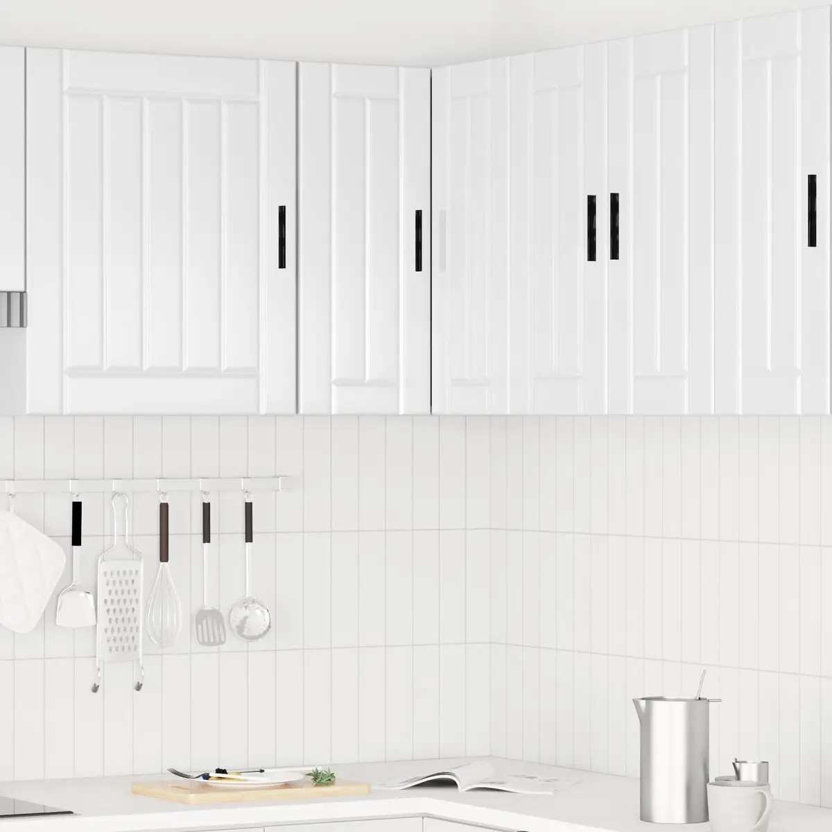 White Kitchen Wall Corner Storage Cabinet