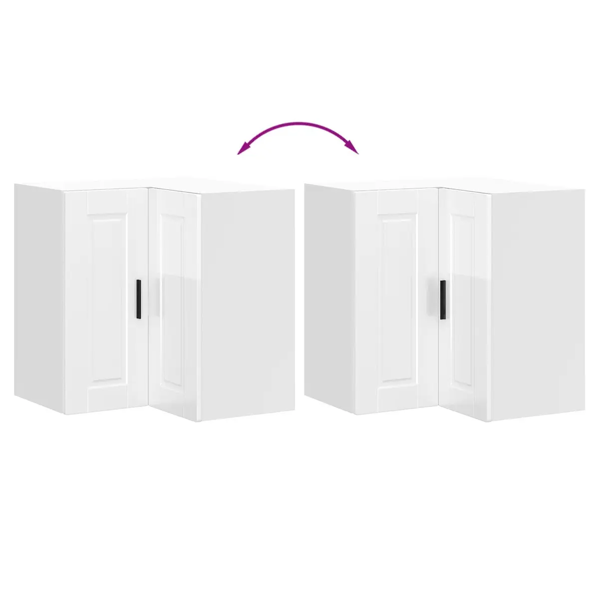 White Kitchen Wall Corner Storage Cabinet