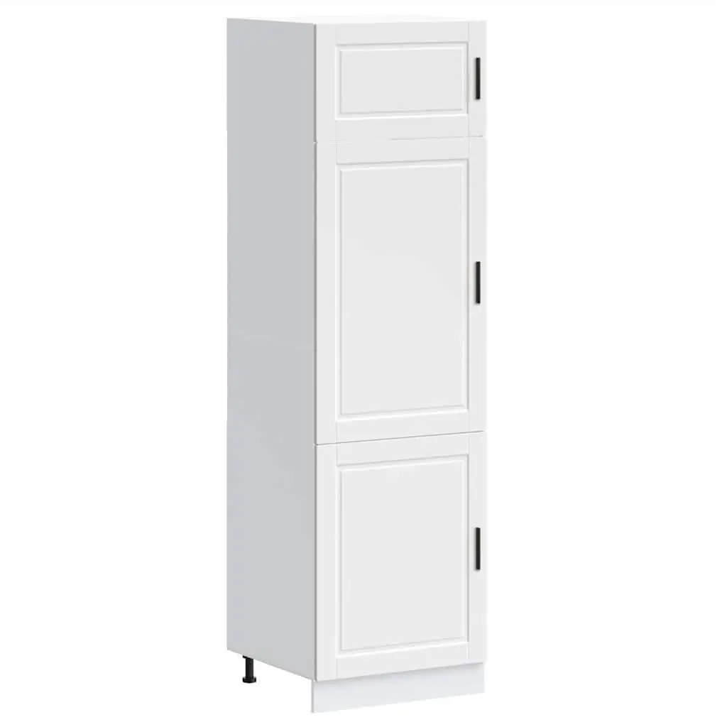 White Kitchen Cupboard Storage Cabinet Engineered Wood Adjustable Feet Doors