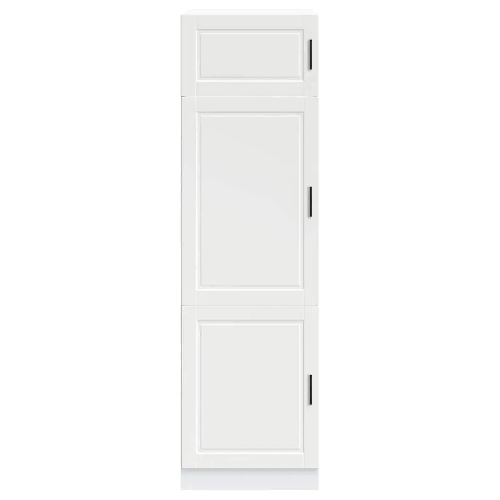 White Kitchen Cupboard Storage Cabinet Engineered Wood Adjustable Feet Doors