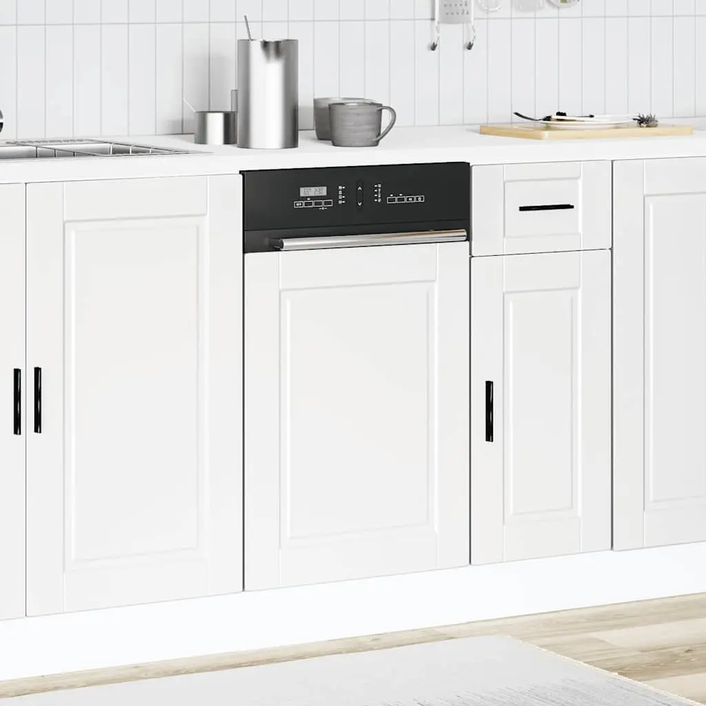 Dishwasher Panel White Kitchen Cabinet Front Cover 45x1.5x57 cm Engineered Wood