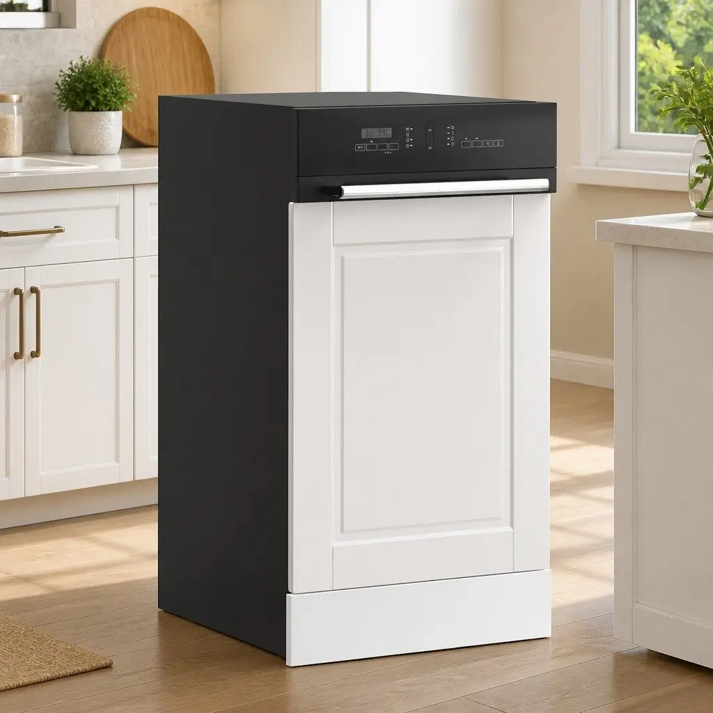 Dishwasher Panel White High Gloss Kitchen Cabinet Front Cover Engineered Wood