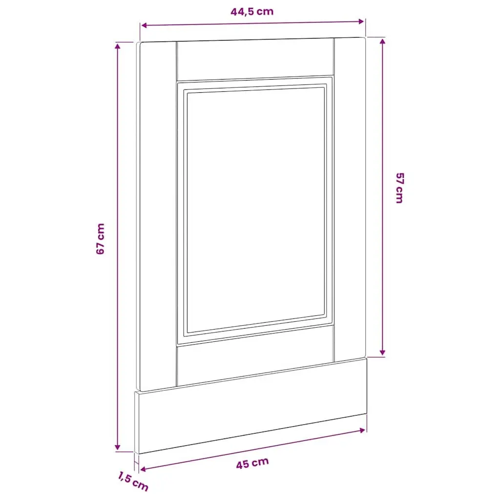 Dishwasher Panel White High Gloss Kitchen Cabinet Front Cover Engineered Wood