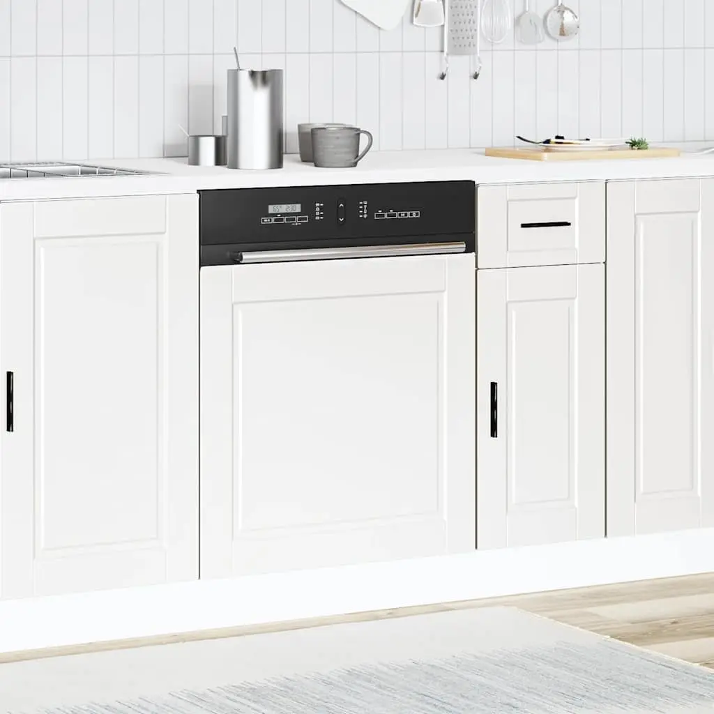 Dishwasher Cover Panel Engineered Wood White 60x1.5x57cm Kitchen Front Decor