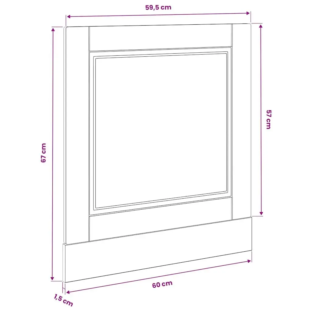 Dishwasher Cover Panel Engineered Wood White 60x1.5x57cm Kitchen Front Decor