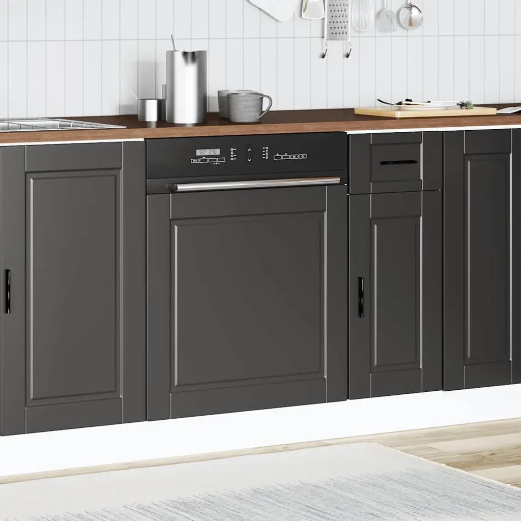 Dishwasher Panel Black 60x1.5x57cm Kitchen Cabinet Front Cover Engineered Wood
