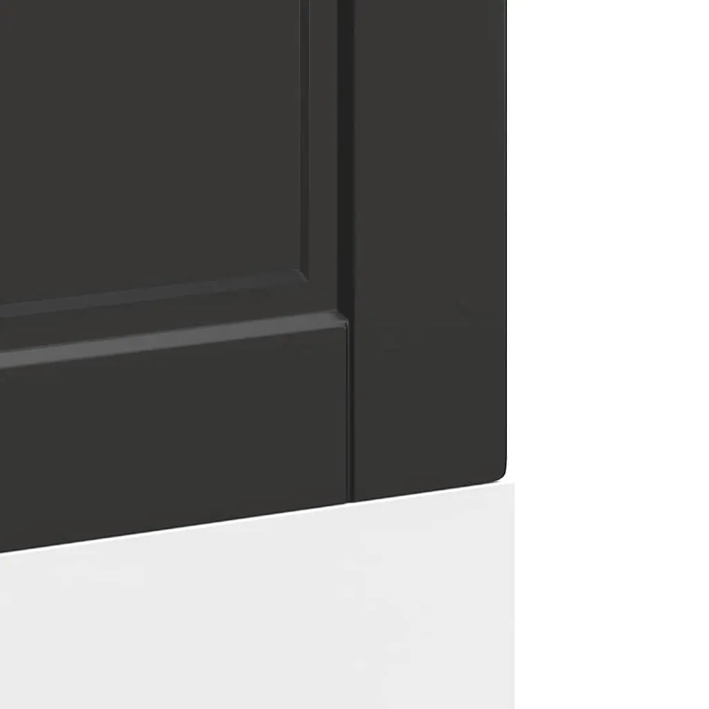 Dishwasher Panel Black 60x1.5x57cm Kitchen Cabinet Front Cover Engineered Wood