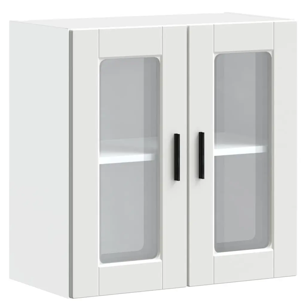 Kitchen Cabinet Wall-Mounted White Glass Door Storage Organiser