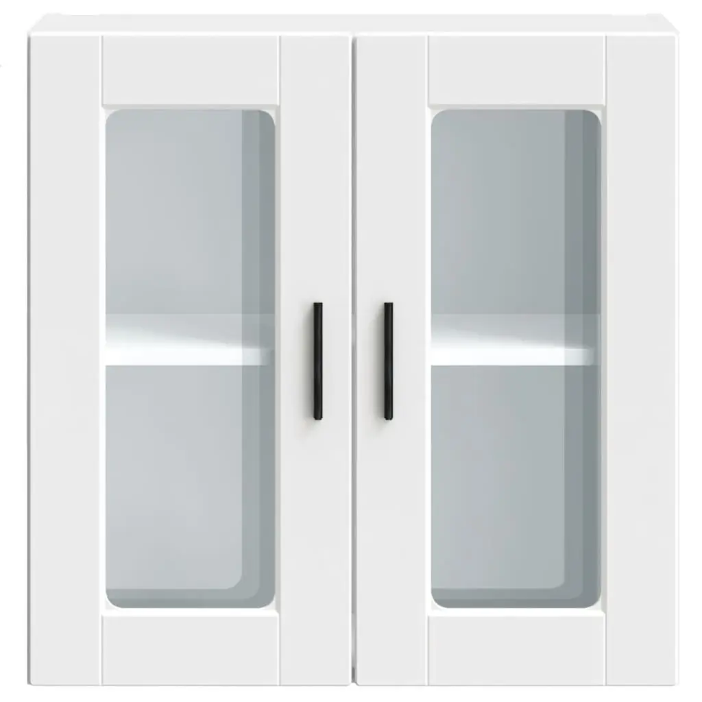 Kitchen Cabinet Wall-Mounted White Glass Door Storage Organiser