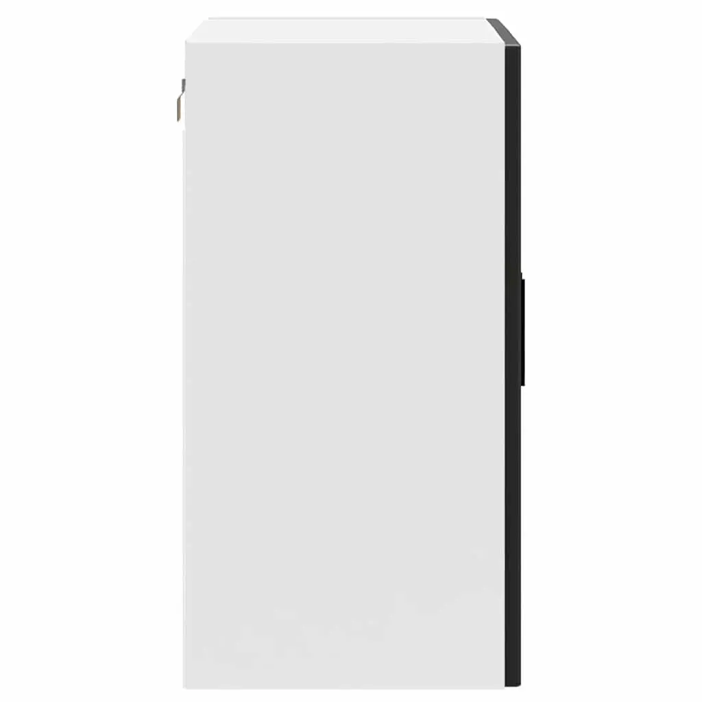 Wall-Mounted Kitchen Cabinet Storage Organiser Black Glass Door