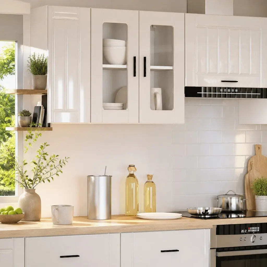 Kitchen Wall Cabinet with Glass Door
