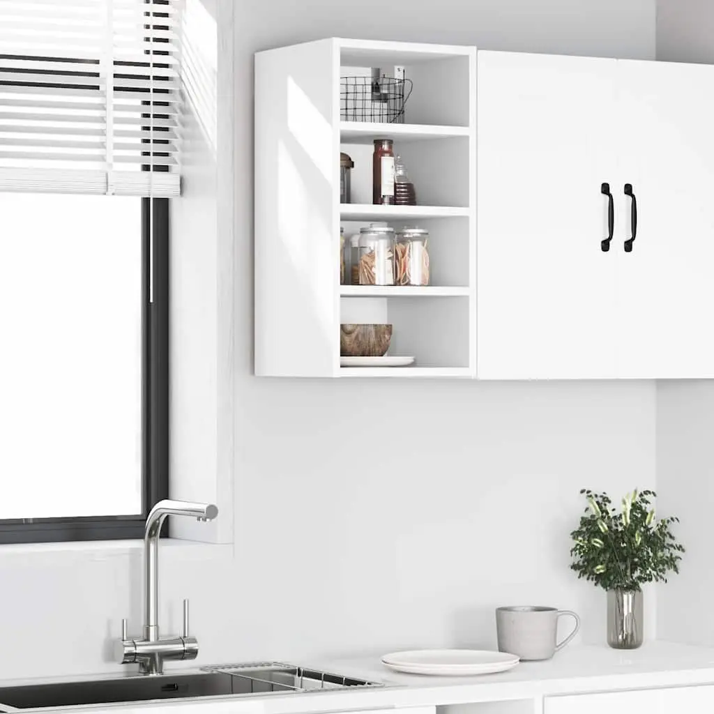 Hanging Kitchen Cabinet Wall-Mounted Storage Engineered Wood White 30x29.5x60cm