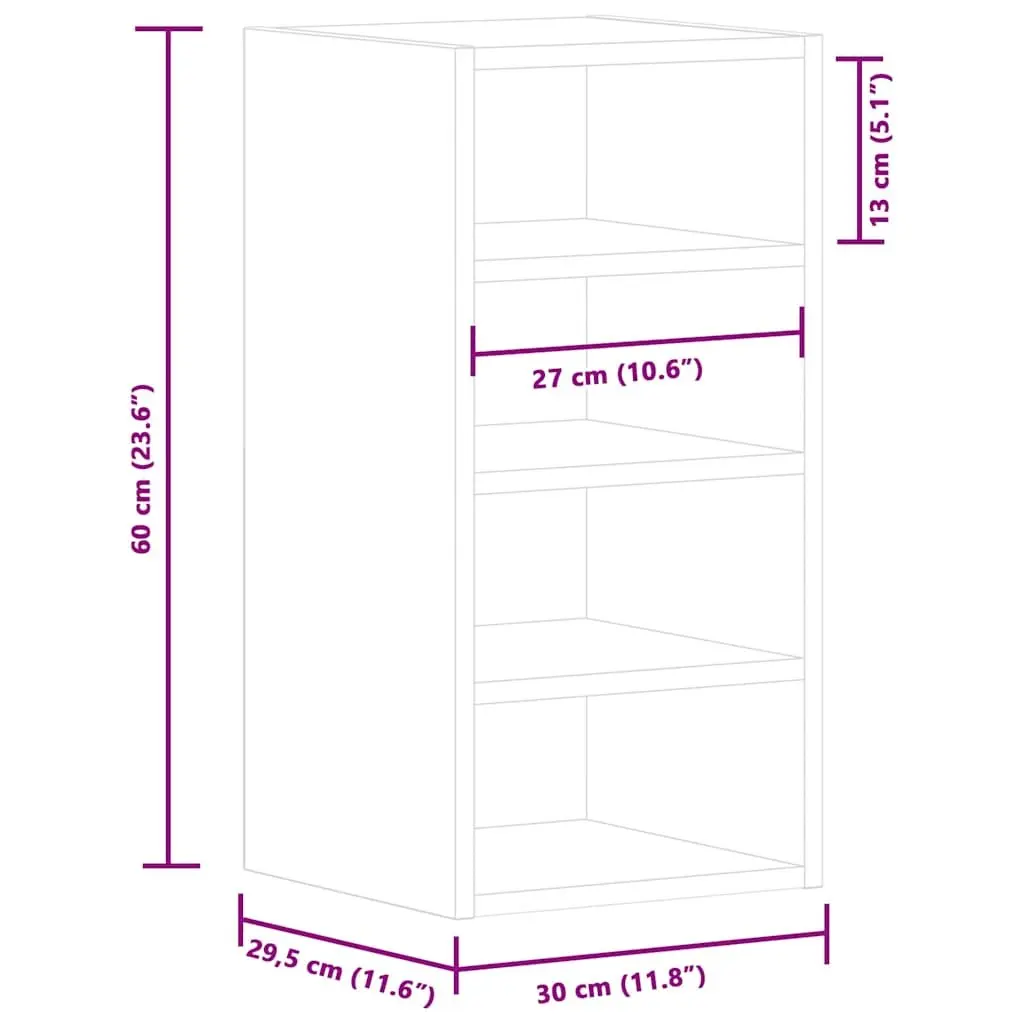 Hanging Kitchen Cabinet Wall-Mounted Storage Engineered Wood White 30x29.5x60cm