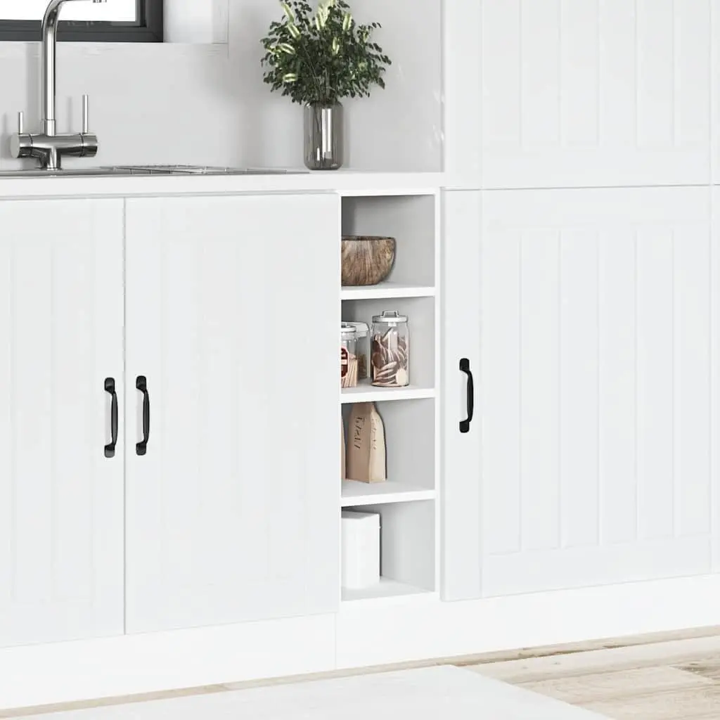 Bottom Kitchen Cabinet White Storage Cupboard Adjustable Feet 20x44.5x81.5cm