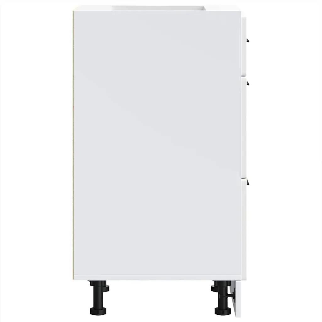 Kitchen Base Cabinet White Storage Cupboard Engineered Wood Adjustable Feet