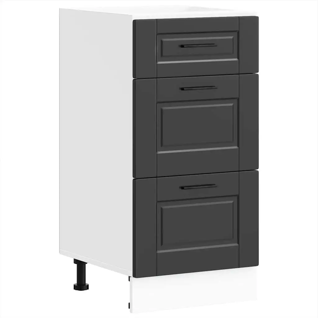 Black Engineered Wood Kitchen Cabinet