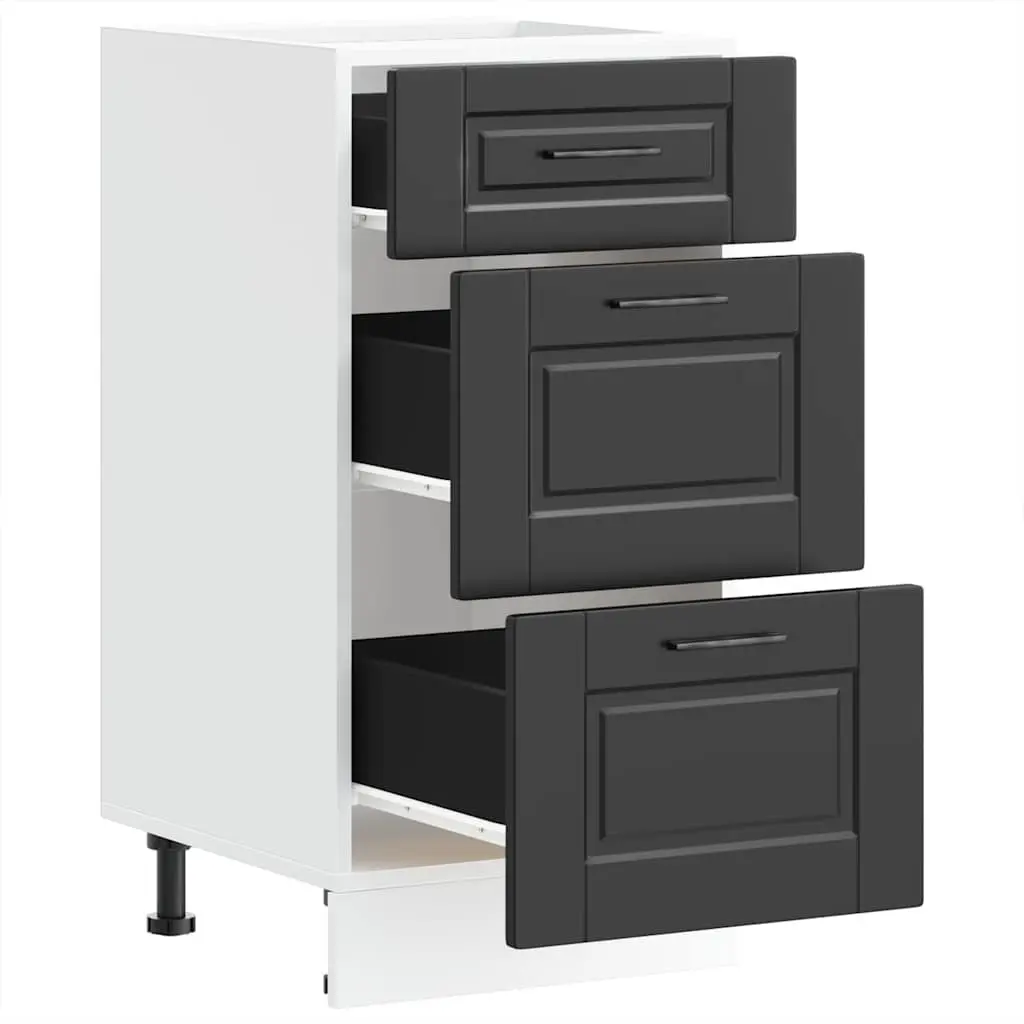 Black Engineered Wood Kitchen Cabinet