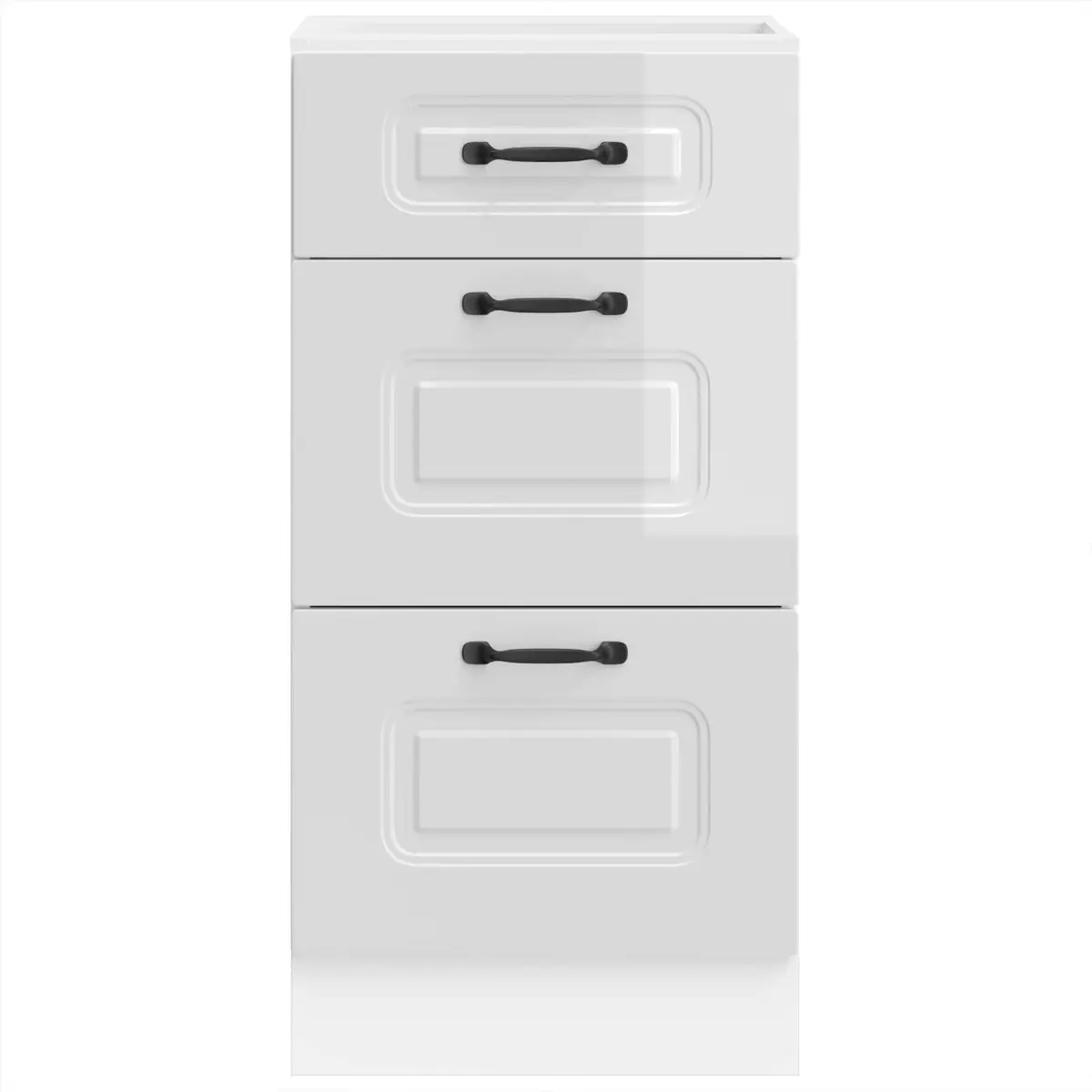 High Gloss White Engineered Wood Kitchen Storage Cabinet Base Size Adjustable