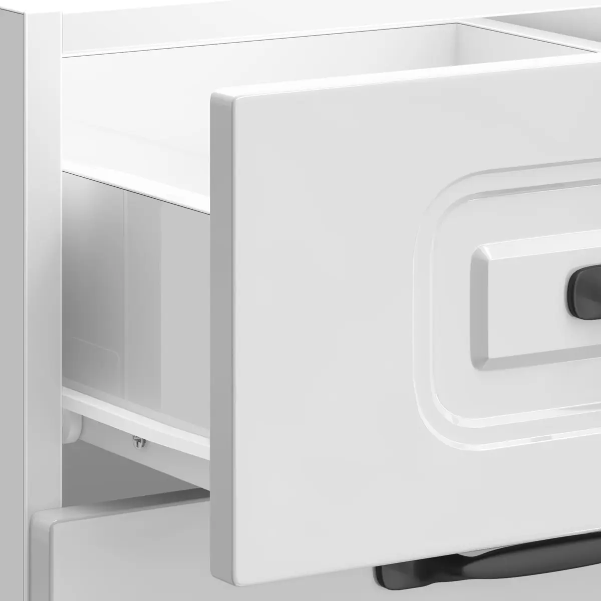 High Gloss White Engineered Wood Kitchen Storage Cabinet Base Size Adjustable