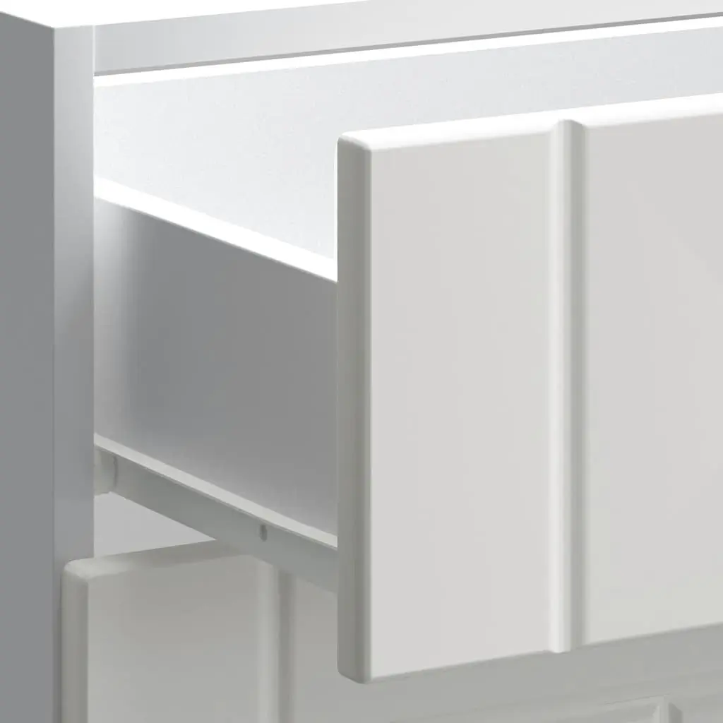 Kitchen Base Cabinet White Engineered Wood Storage Cupboard Adjustable Feet