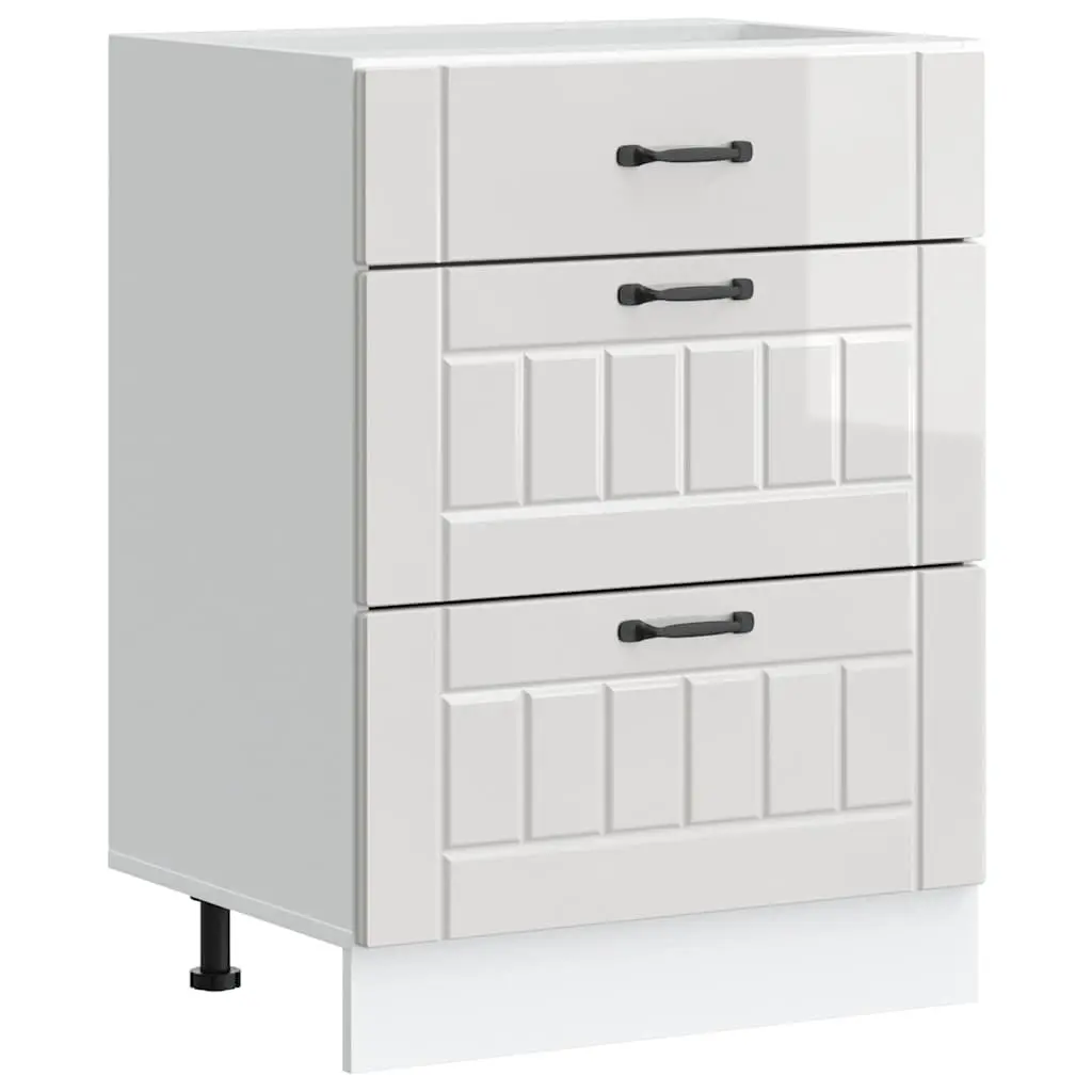 White Kitchen Base Cabinet with Adjustable Feet