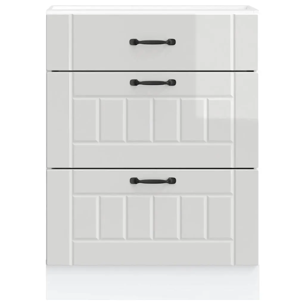White Kitchen Base Cabinet with Adjustable Feet